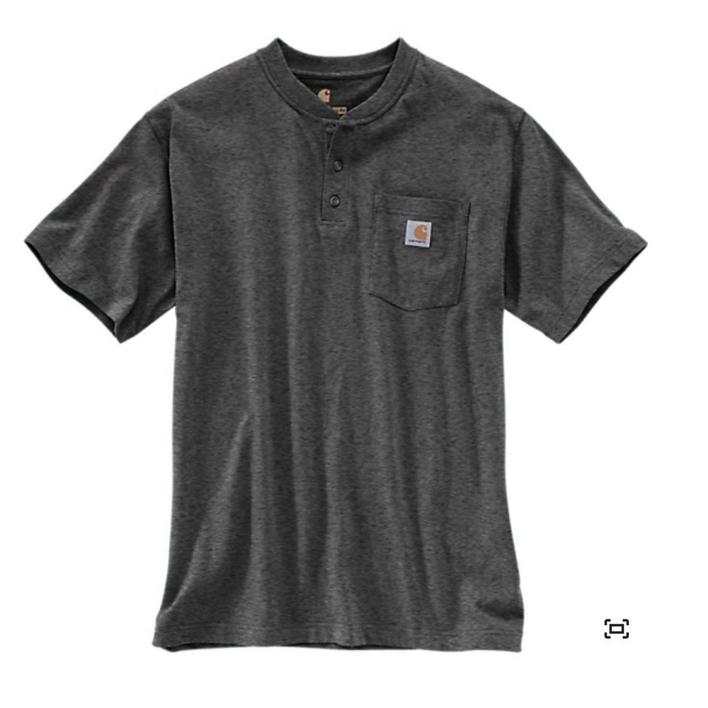 Carhartt Men's Navy Henley T-Shirt Pocket Loose Fit Workwear/Outdoors Size Small